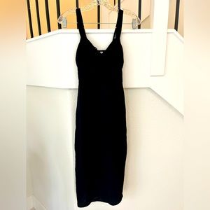 Black Midi Dress With Slit